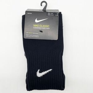 Nike Classic Cushion Knee High Soccer Socks Black Dri-FIT Mens 6-8 Womens 6-10